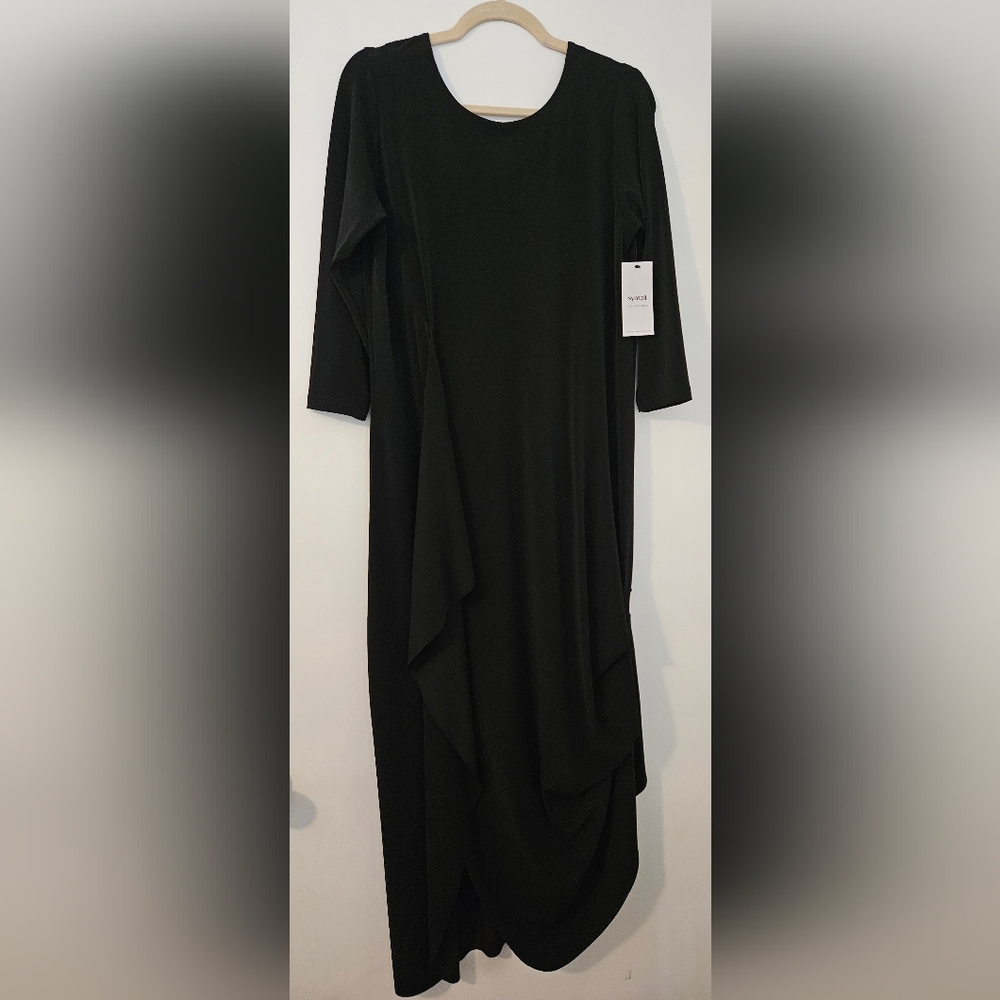 Sympli Black REVERSIBLE Drama Dress, Lagenlook. - Picture 5 of 10